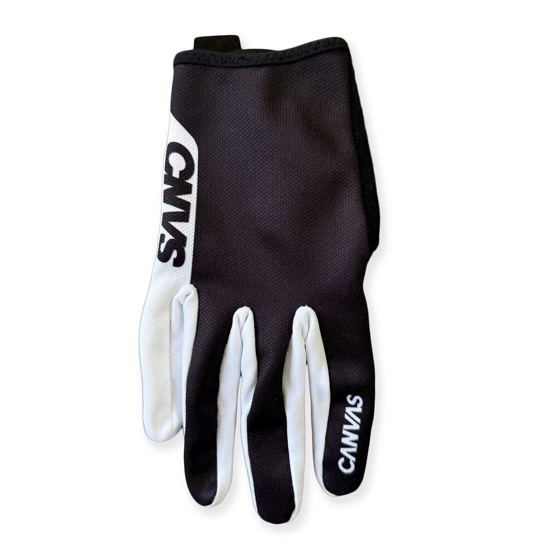 Black and white glove with 'Canvas' branding on a white background