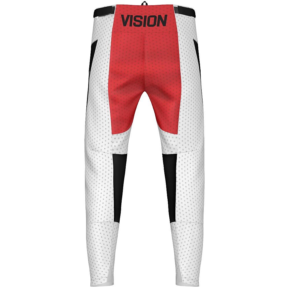 Vision MX White and Red Mx Pants