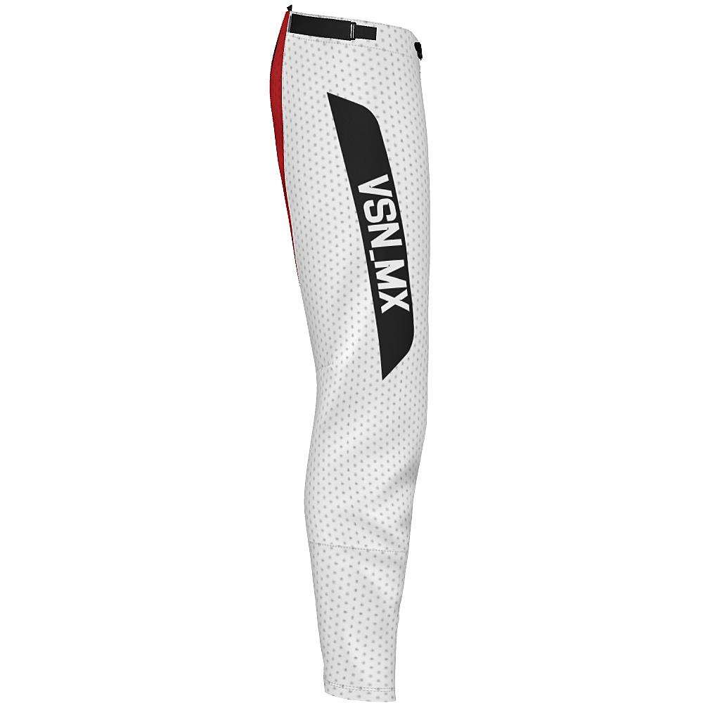 Vision MX White and Red Mx Pants