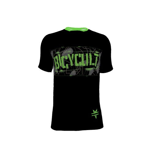 Lined Camo - Black and Green Short Sleeve