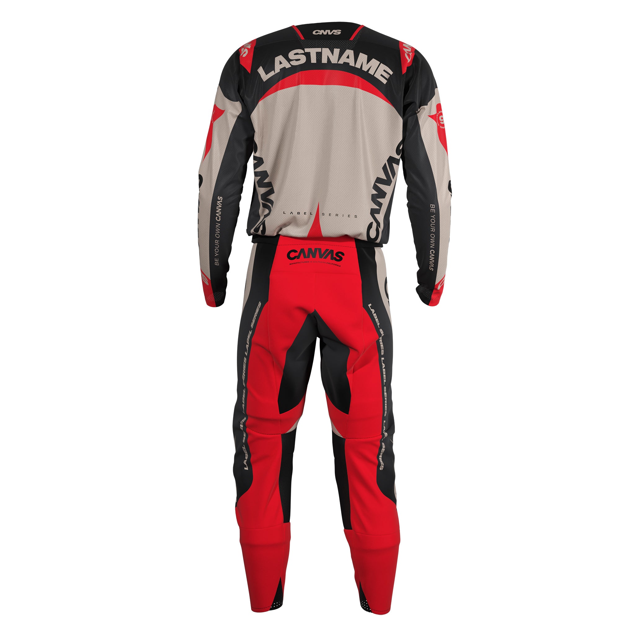 Label Series 9 Custom Motocross Gear - Cream Red