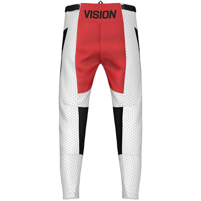 Vision MX White and Red Mx Pants