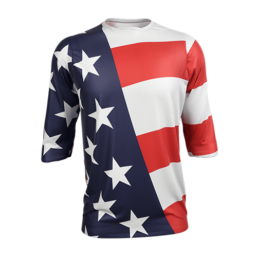 American Flag - 3/4  Sleeve Jersey