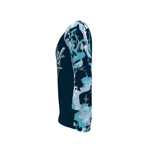 BICYCULT 3/4 Sleeve Crew Camo Blue Gray