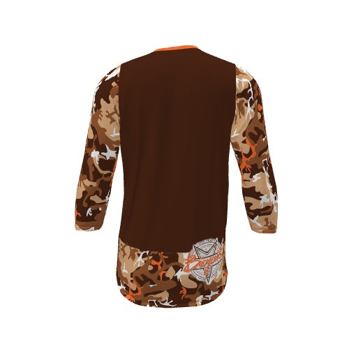 BICYCULT Crew Camo 3/4 Sleeve Brown Orange