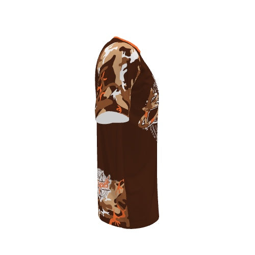 BICYCULT Crew Camo Short Sleeve Brown Orange
