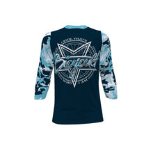 Load image into Gallery viewer, BICYCULT 3/4 Sleeve Crew Camo Blue Gray
