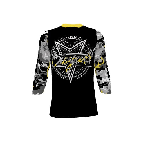 BICYCULT Crew Camo 3/4 Sleeve Black Grey