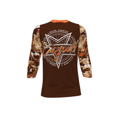 BICYCULT Crew Camo 3/4 Sleeve Brown Orange