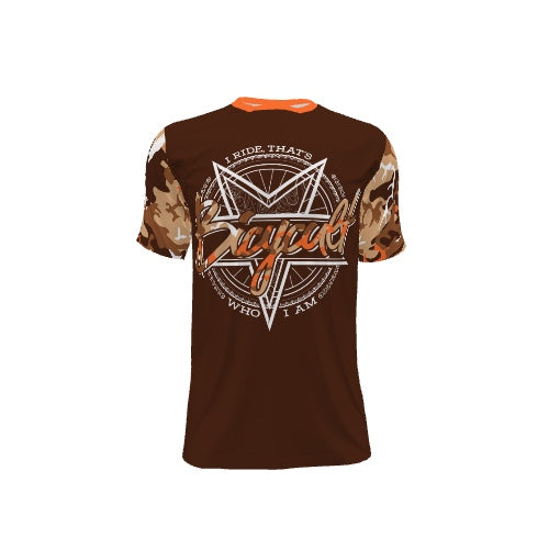 BICYCULT Crew Camo Short Sleeve Brown Orange