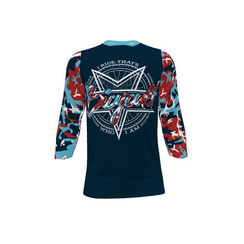 BICYCULT Crew Camo 3/4 Sleeve Red White Blue